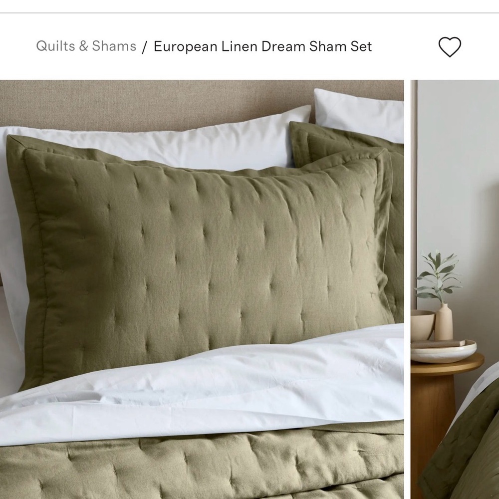 NWT Quince European Linen Dream Sham Set - willowleaf